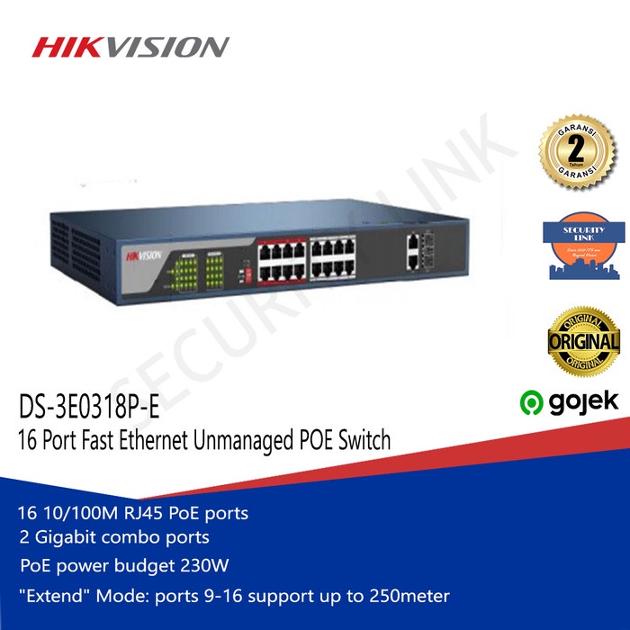 POE SWITCH 16 PORT Hikvision DS-3E0318P-E