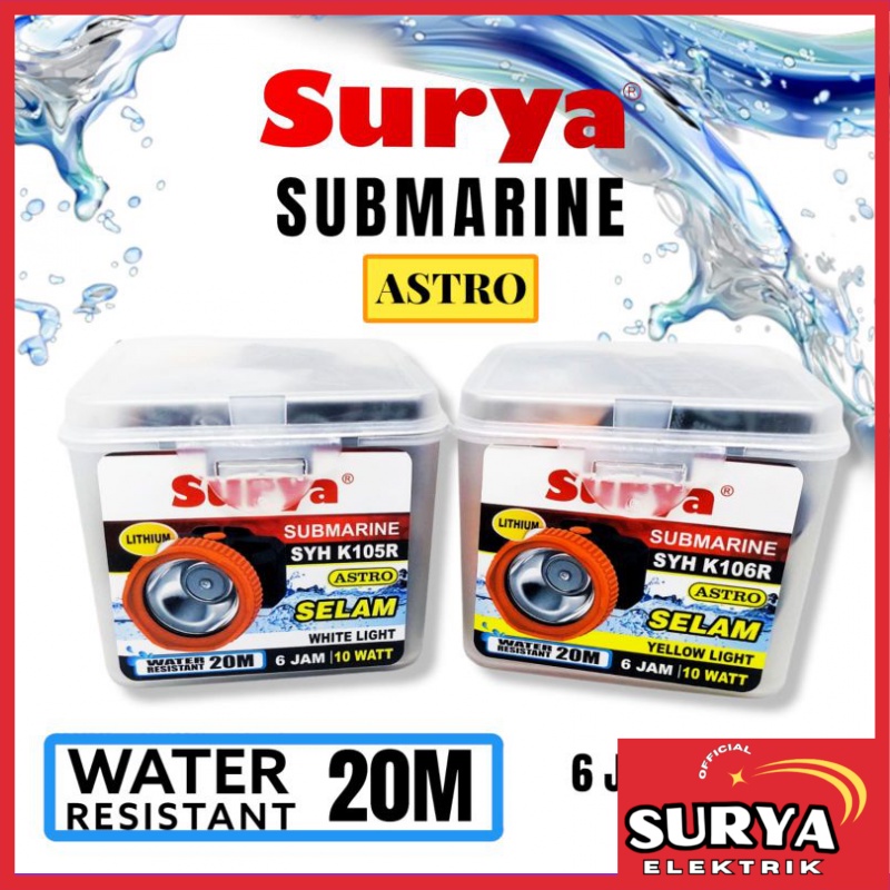 Senter Kepala Selam SURYA ASTRO SYH K105R K106R 10 Watt Submarine Headlamp