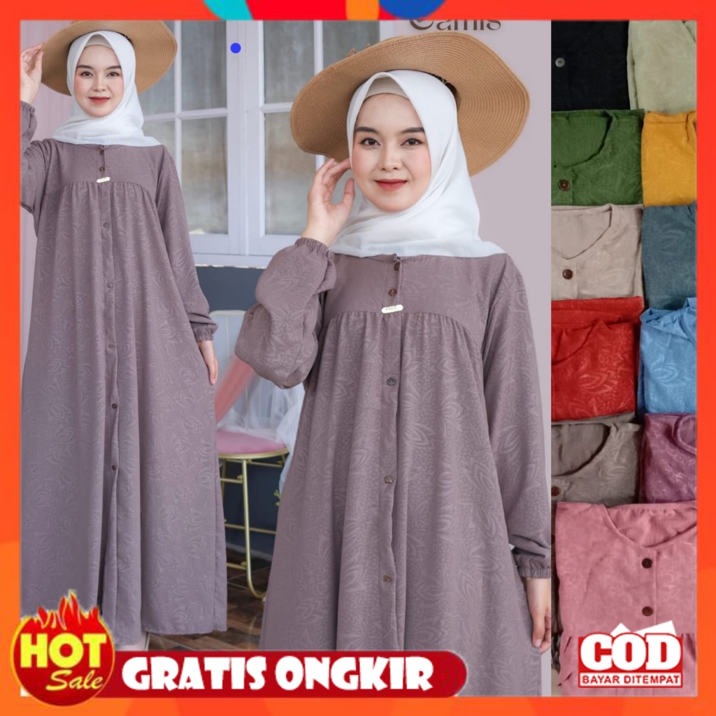 KAIN ADEM HALUS TEBAL / AMARA DRESS CRINKLE EMBOSS GAMIS DRES CRINCLE TERMURAH BTCSOLO WANITA MUSLIM