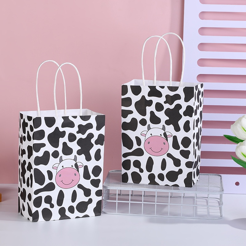 

PAPER BAG GODDIE BAG TAS KADO HADIAH SOUVENIR PESTA ULANG TAHUN MOTIF ANIMAL COW SAPI