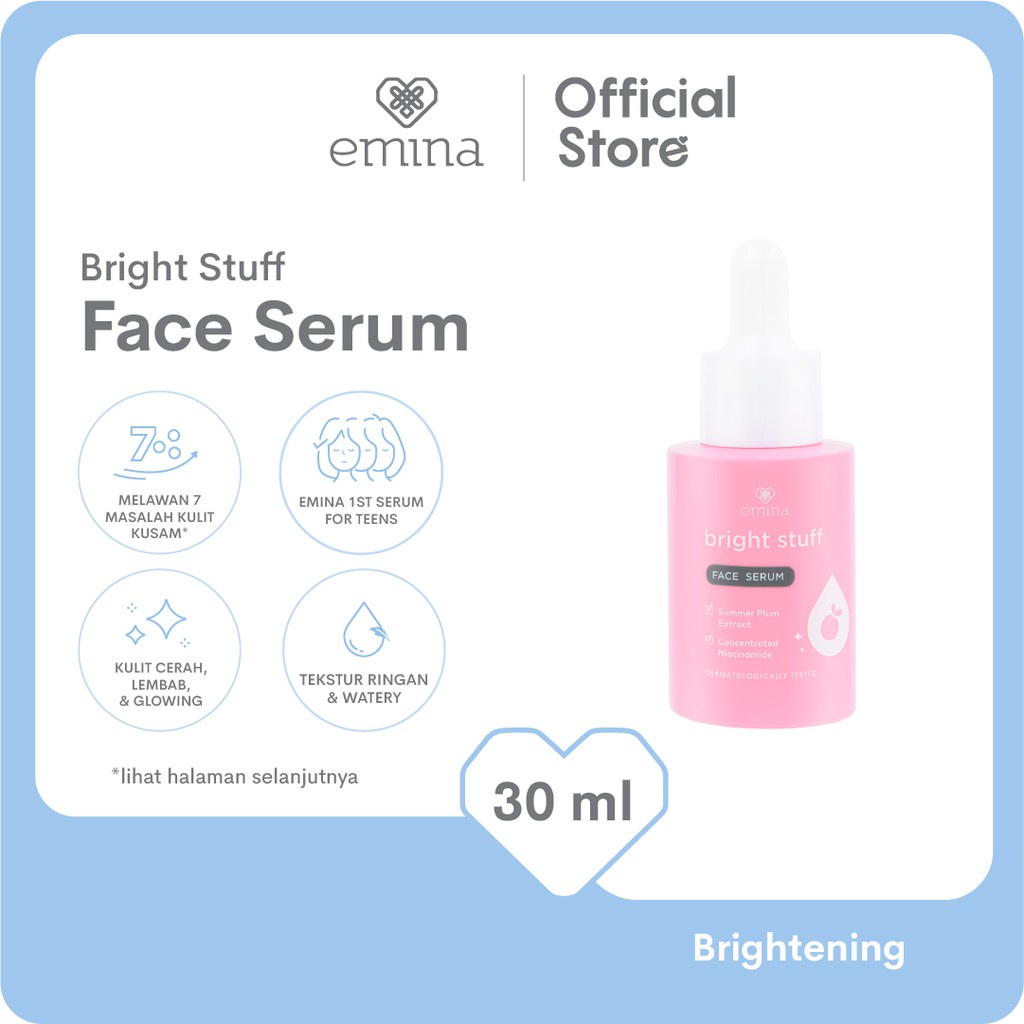 Emina Bright Stuff Face Serum 30 ml - Serum Wajah Cerah Glowing