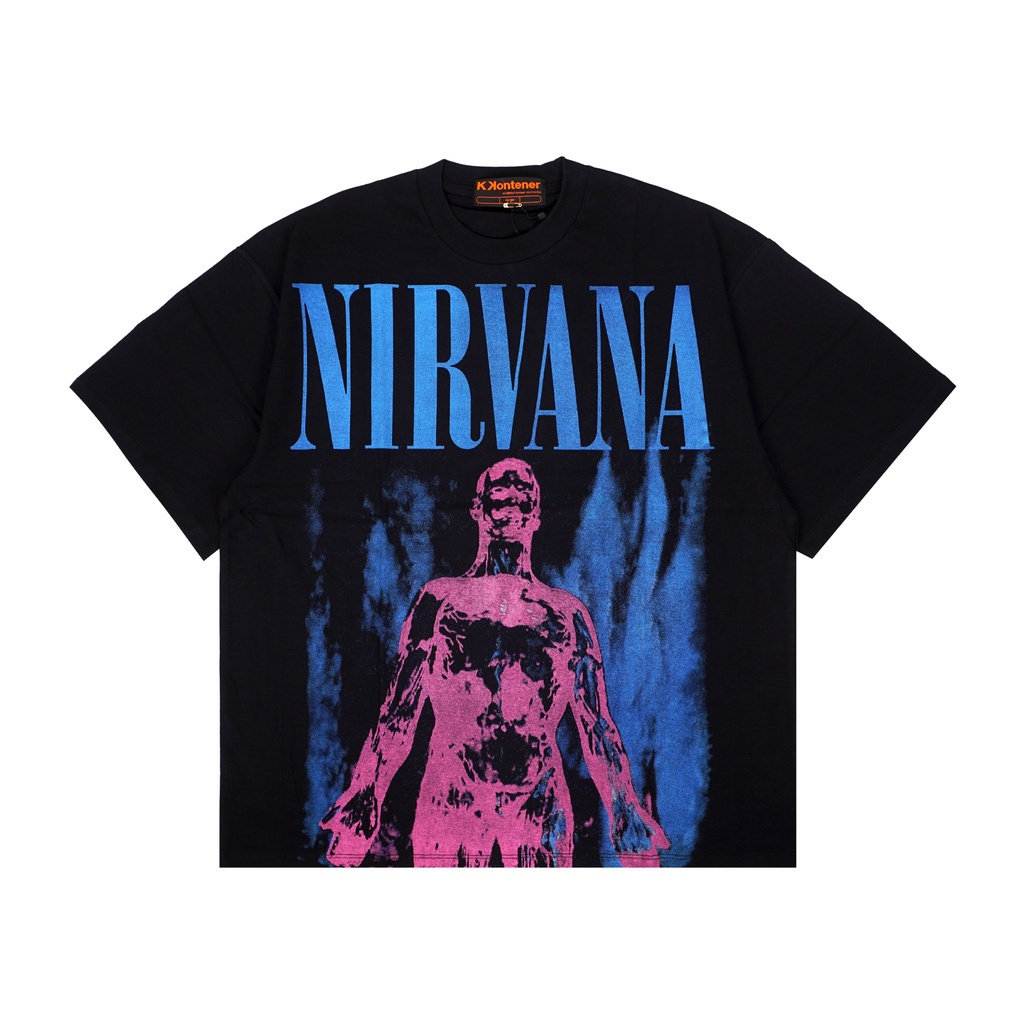 klasik KKONTENER NIRVANA SLIVER OVERSIZE TSHIRT BLACK T-shirt