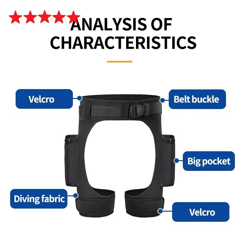 2.5mm Neoprene Celana Pendek Diving Wetsuit Short Pants Scuba Pocket Shorty Pant Selam Renang Dive Shorts Snorkeling Freedive Knife Bag