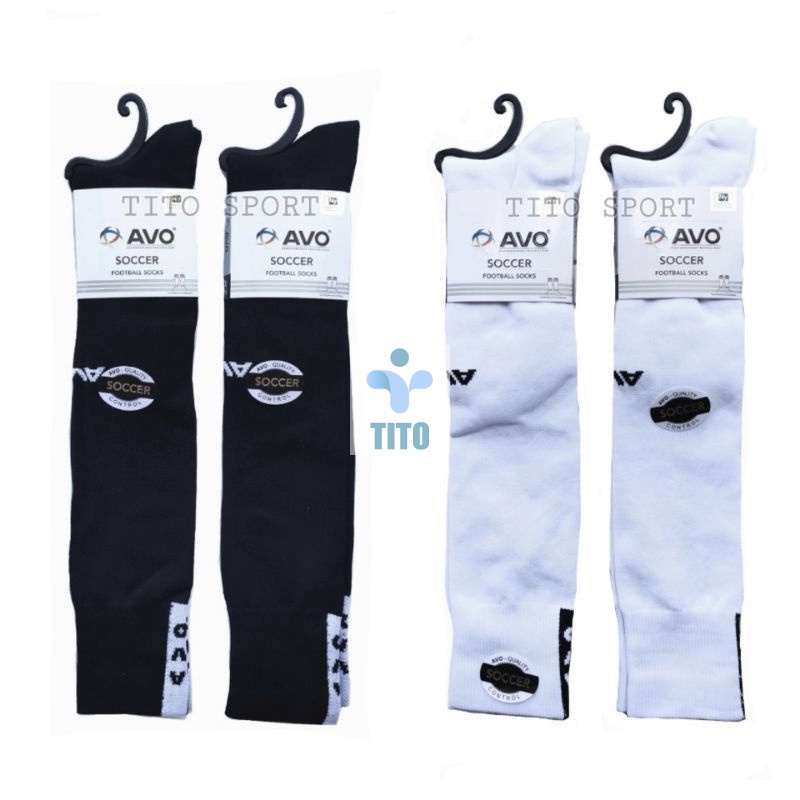 Kaos kaki sepak bola futsal dewasa warna hitam putih abu merah biru panjang sepaha tebal ori avo ser