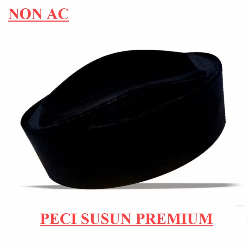 Songkok susun peci hitam susun kopiah Non AC tinggi 7cm,8cm