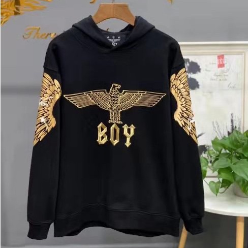 BOY44 SWEATER HOODIE BOY LONDON PRIA WANITA ASIA EROPA - Hitam, S