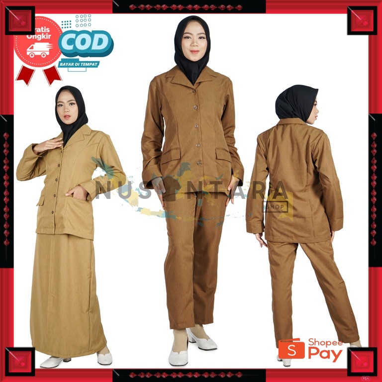 12.12 SERAGAM SALE / Seragam PNS Wanita Baju Saku Bawah Rok & Celana, Baju Pns Wanita, Setelan Pns W