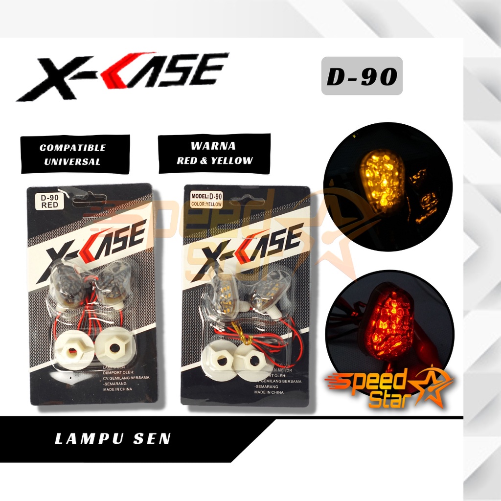 Lampu Sen Mini XCASE D90 Lampu Sen Tempel Belakang Motor Universal
