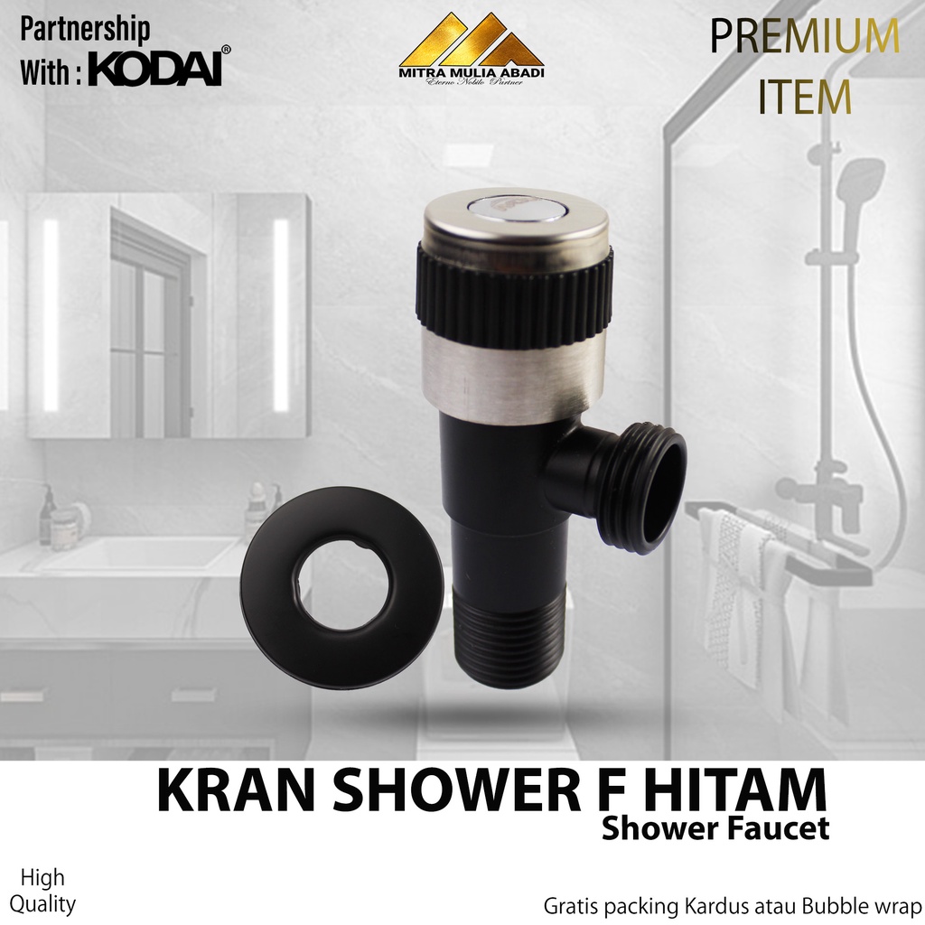 Stop Kran Shower Single I Kran Shower Single Model "F" Hitam Sks-03