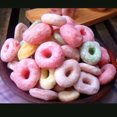 DONAT WARNA WARNI 200gr DONAT PELANGI CEMILAN KERING DONAT SSG