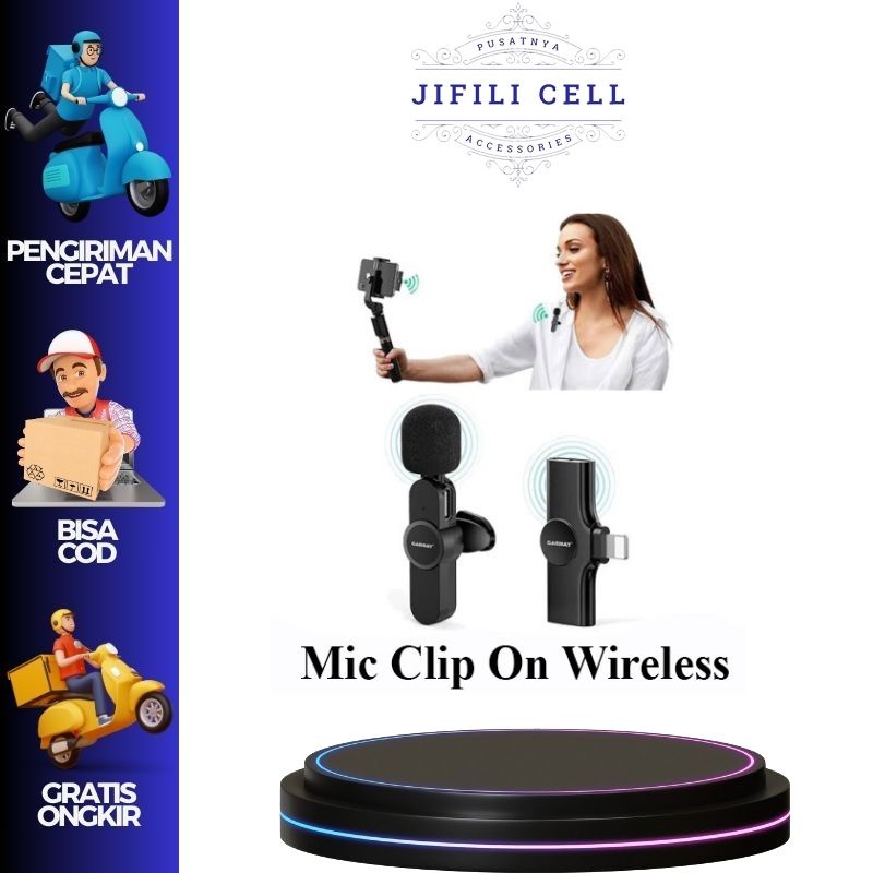 Mic Clip On Wireless Microphone Jepit - Mic Tanpa Kabel Youtuber Vlog Iphone Android IOS Banyak Type