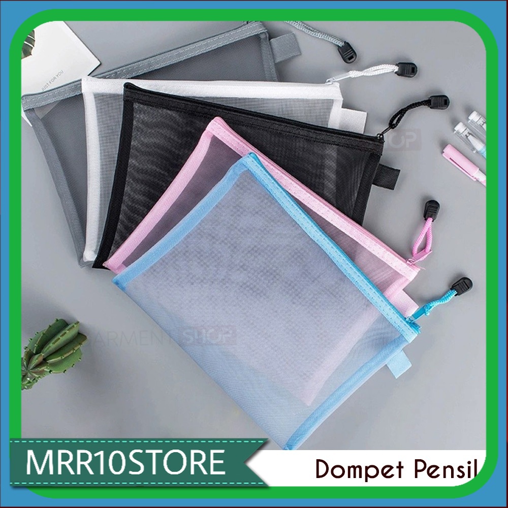 

Tempat Kotak Penyimpanan Alat Pouch Resleting Zipper Bag Map Transparan Dompet Jaring Serbaguna
