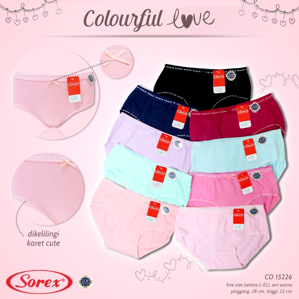 6 PCS HARGA PAKET MURAH GROSIR |  Sorex Celana Dalam Wanita - CD 15226 ; 15227 ; 15228 - Mini Panty