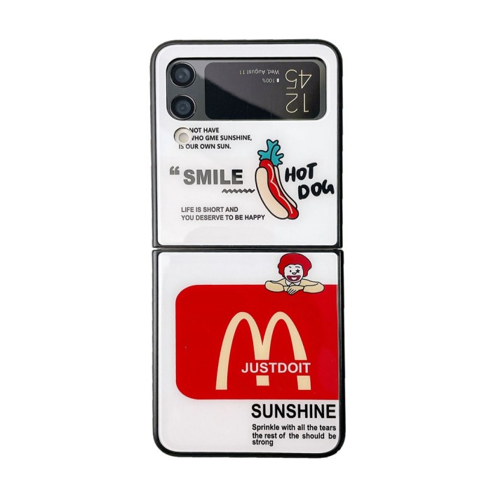 Case ORIGINAL Samsung Z Flip 3 Flip3 5G PAINTING Glass Motif Casing