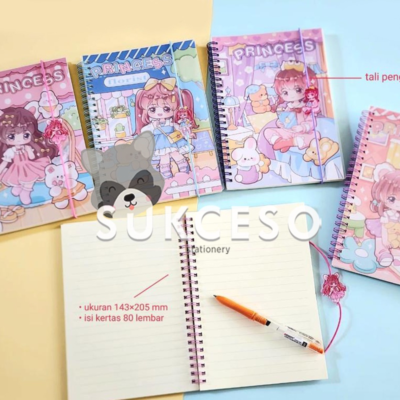 

Notebook Fancy A5 Princess ZH-2528-12 / Notebook Spiral Ruled Ukuran A5