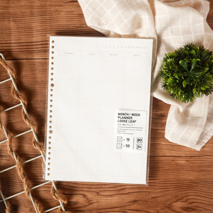 

Panmomo Monthly And Weekly Planner Loose Leaf B5 / Planner Agenda Unik