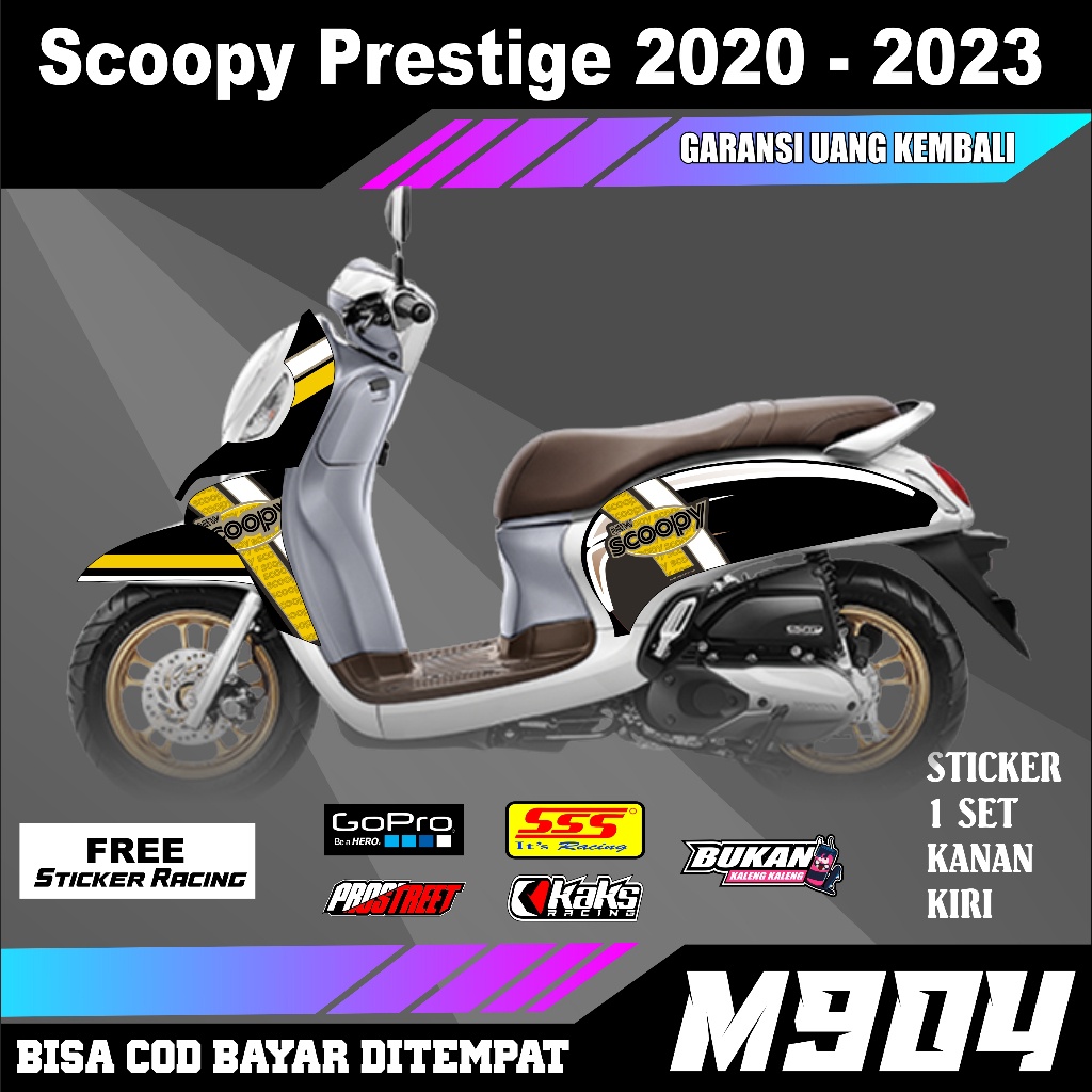 Striping stiker list variasi motor Scoopy Prestige New 2020 2021 2022 2023 Semi FullBody decal