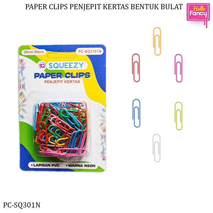 

Penjepit Kertas | Paper Clip Squezzy Warna Warni - PC-SQ3101N