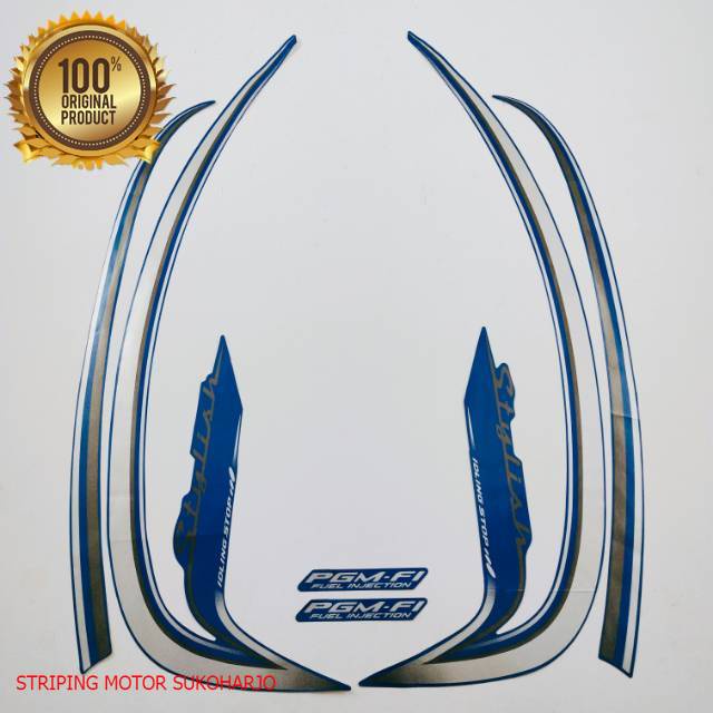 (ORI) striping honda scoopy stylish 2016 idling stop    biru kualitas original