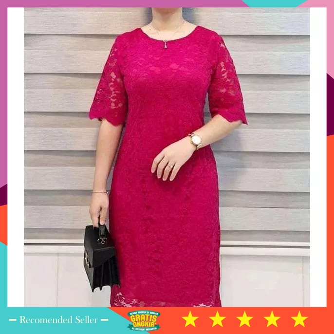 Baju Lebaran Natal Dress Murah Wanita Korean Style Keren - Baju Dress Imlek Pesta Natal Imlek Wanita