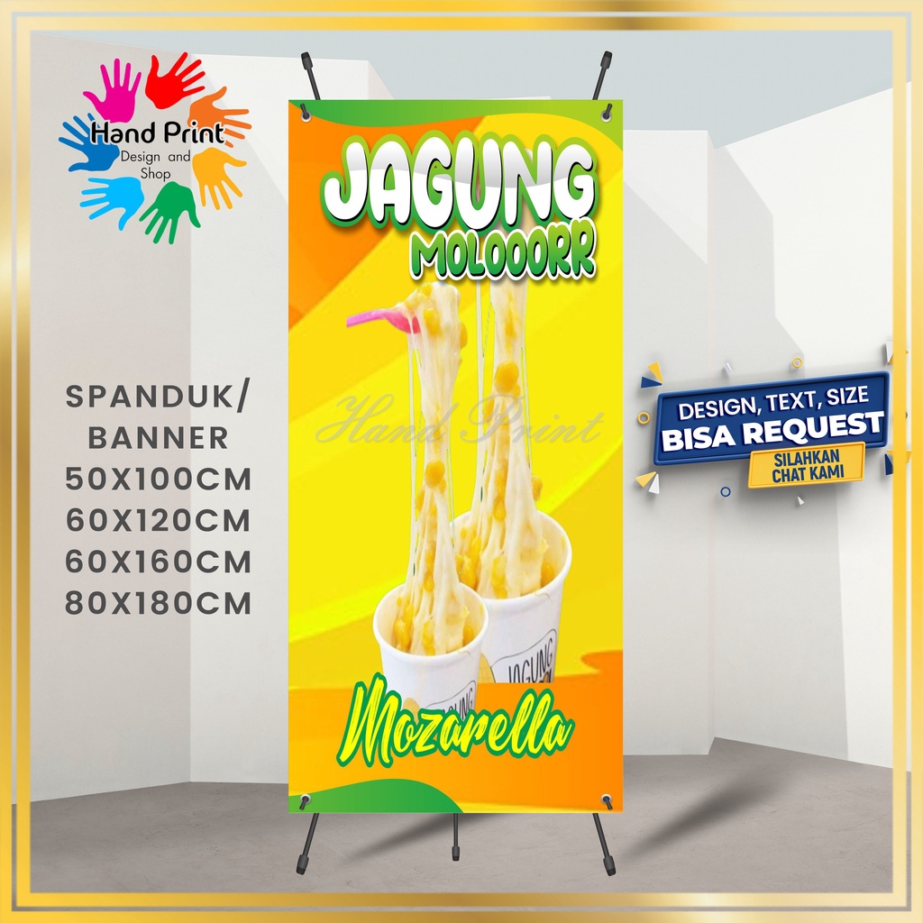 Cetak SPANDUK / BANNER MMT Jagung Molor Es Kul kul Es Krim Aice Es Kuwut Bali Es Kepal Milo Custom G