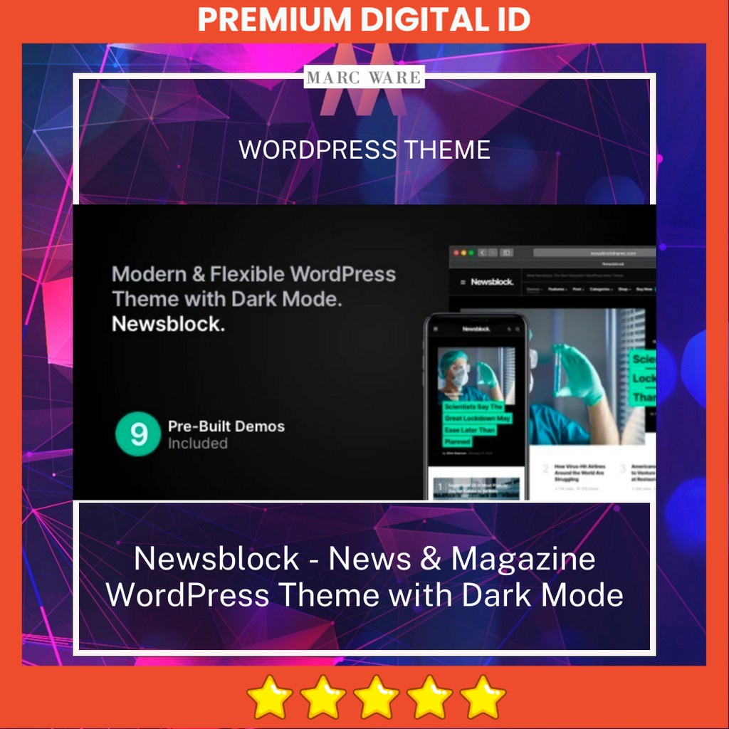 Newsblock - News & Magazine Wordpress Theme Theme with Dark Mode Wordpress theme  Theme Termurah Ori