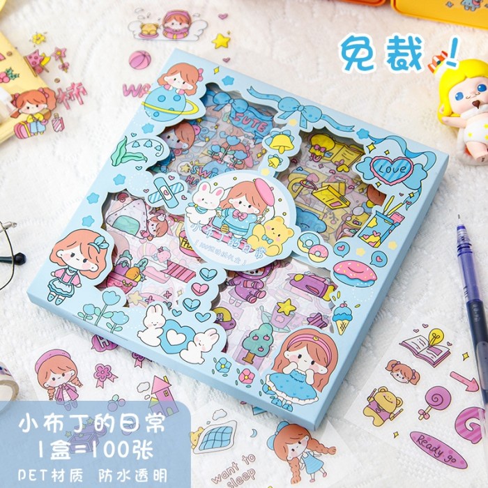 

100 Sheets Bling Cute Decorative Stickers Sets Gift Box Diary Stickers - Bling Fairytale