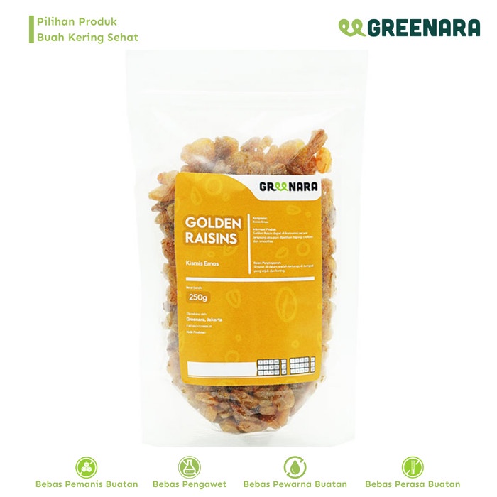 

[KUALITAS TERBAIK] Kismis Emas Kering 250gr / Dried Golden Raisin Premium