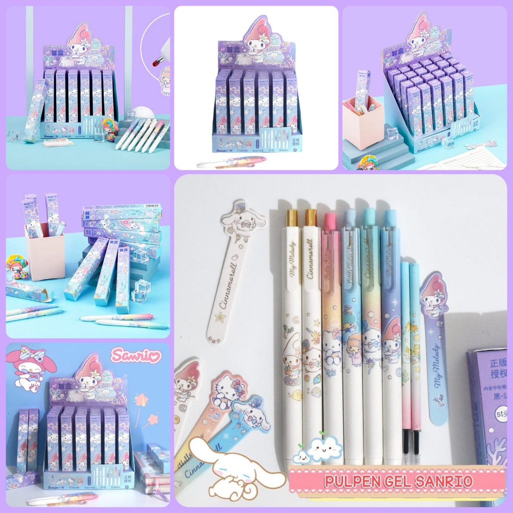 

PROMO - PULPEN PEN PENA GEL 0.5mm WARNA HITAM | ALAT TULIS SEKOLAH KANTOR | STATIONERY SANRIO | MELODY KUROMI POCCACO HELLO KITTY POMPOM CINNAMOROLL | PULPEN PENA GEL | PULPEN UNIK DAN LUCU | PULPEN MURAH