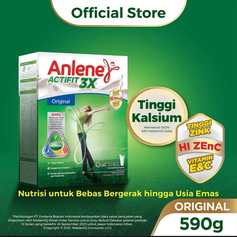 

Anlene Actifit 580gr - Cokelat Original Vanila 3x Susu Tinggi Kalsium