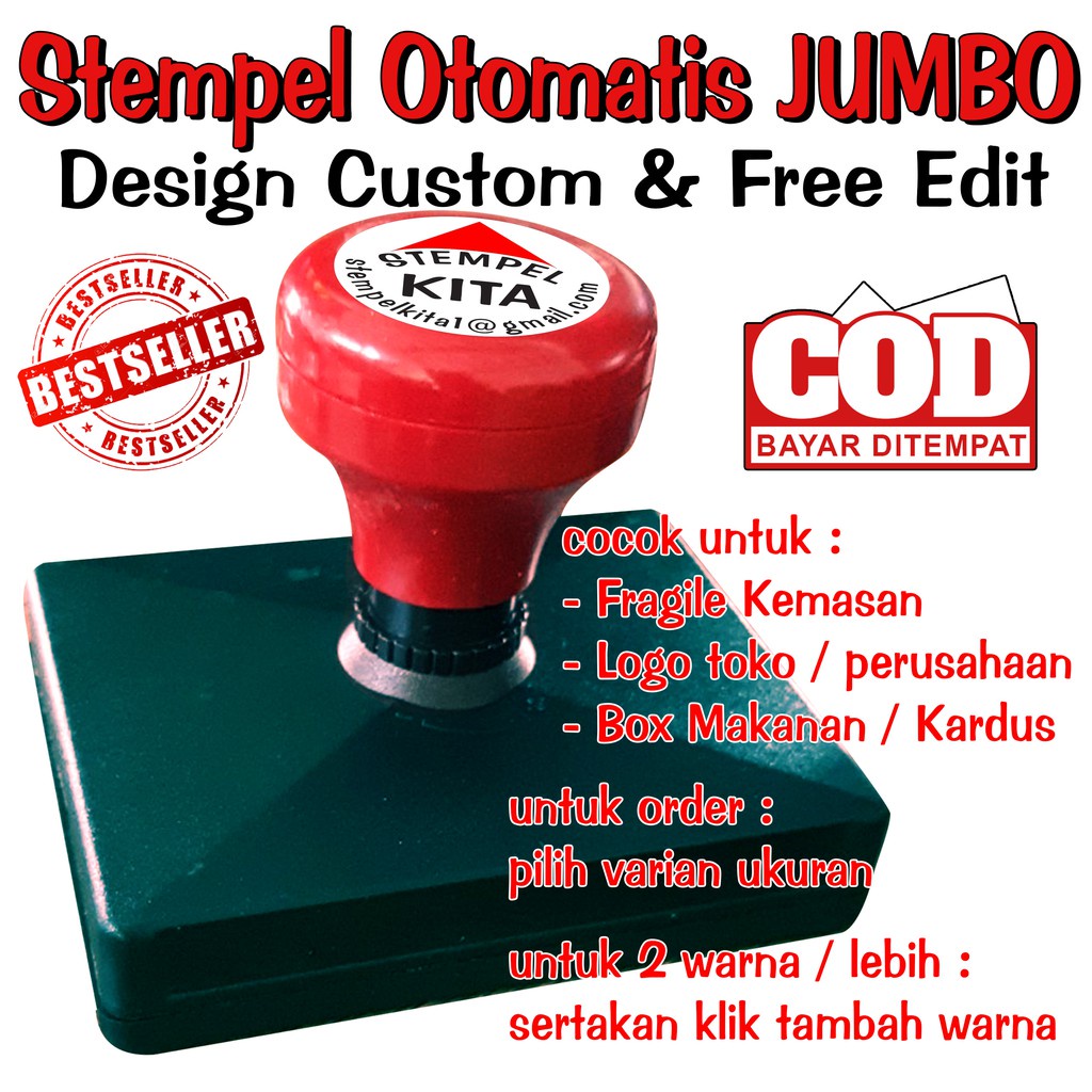 

STEMPEL JUMBO / STEMPEL BOX / FRAGILE CUSTOM 1 WARNA