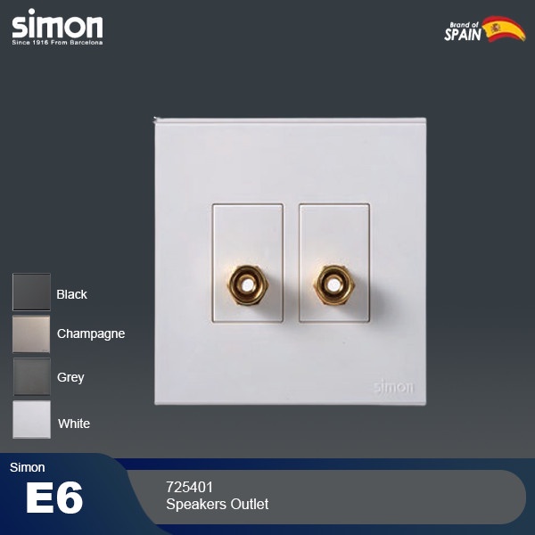 SIMON E6 Tel, TV & Data Outlets (Speakers Outlet) 725401