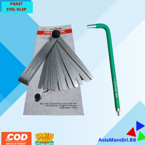COD CEK kunci Setel Klep L + Feeler Gauge 13 pcs / Fuller Kunci Stel Klep Motor