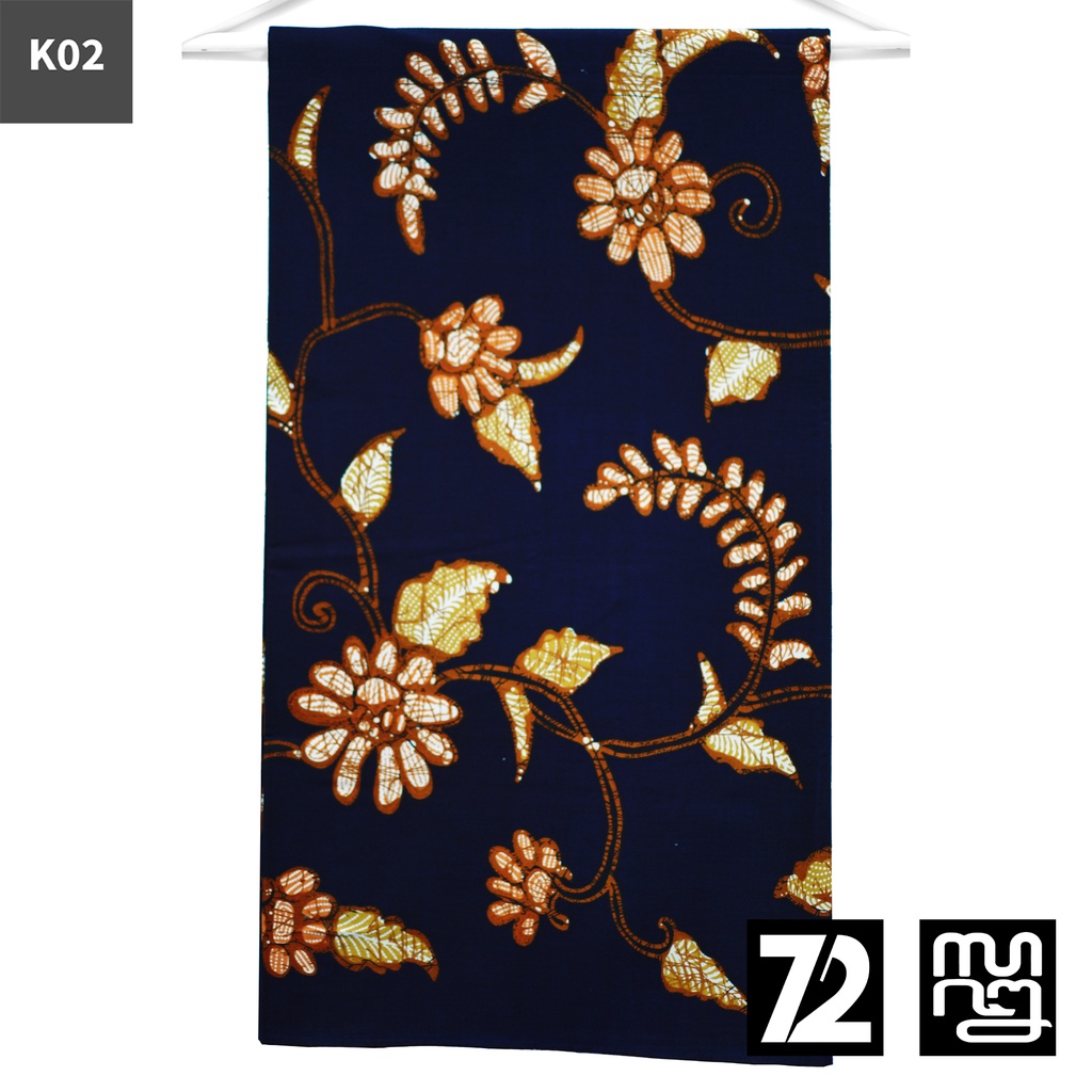 KAIN BATIK KATUN Premium Motif Kembang Warna Hitam Kuning 724486 Cap 72 Jarik Jarit Samping Kebat Pa