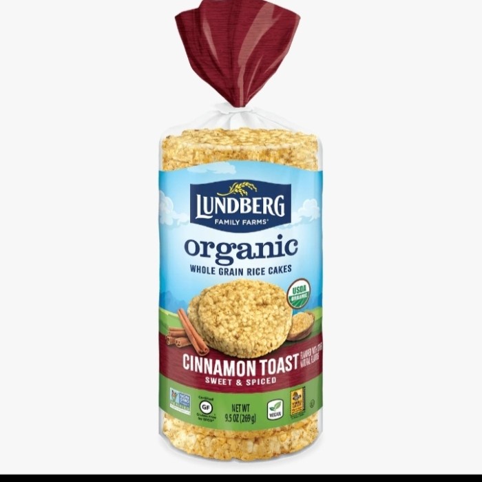 

Lunberg Organic organik rice cakes whole grain Cinnamon Toast 273gr