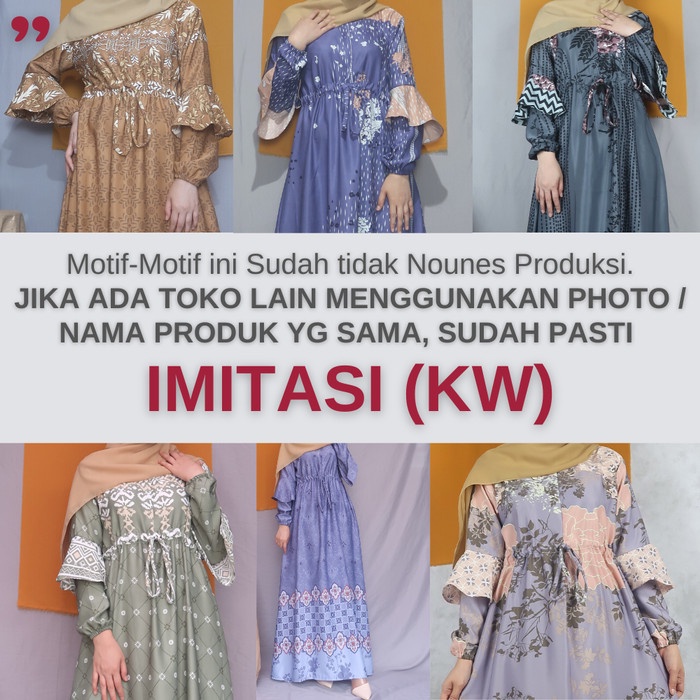 NOUNES HANESSA gamis pesta syari maxmara dress Ruffle tali serut busui - PEACH, L