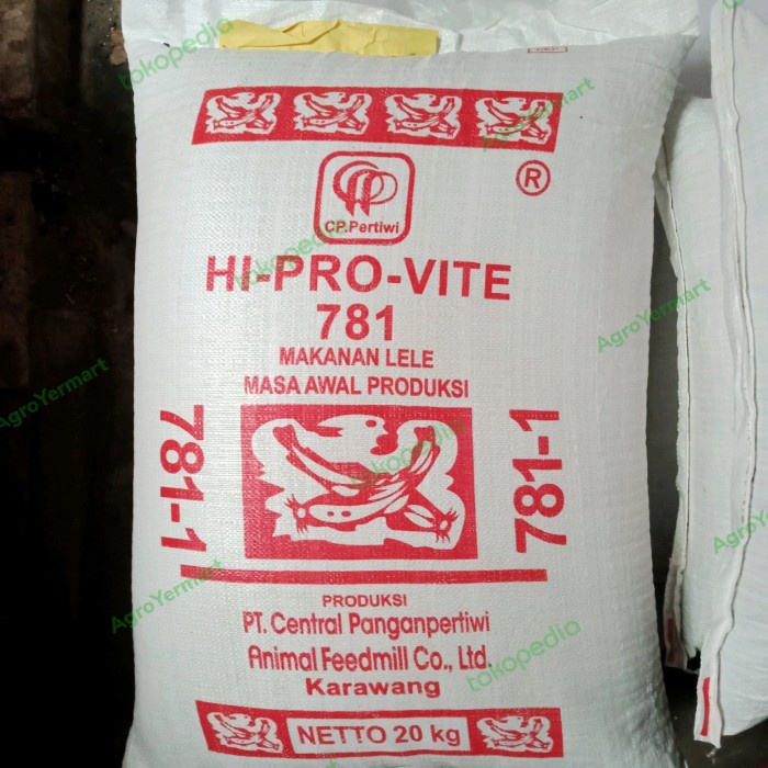 Pakan ikan lele nila Pelet Hi pro-vite 781 - 1 1 Karung full