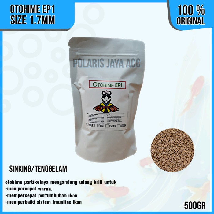 OTOHIME EP1 PELET PAKAN IKAN HIAS TENGGELAM 500GR - EP0/1mm