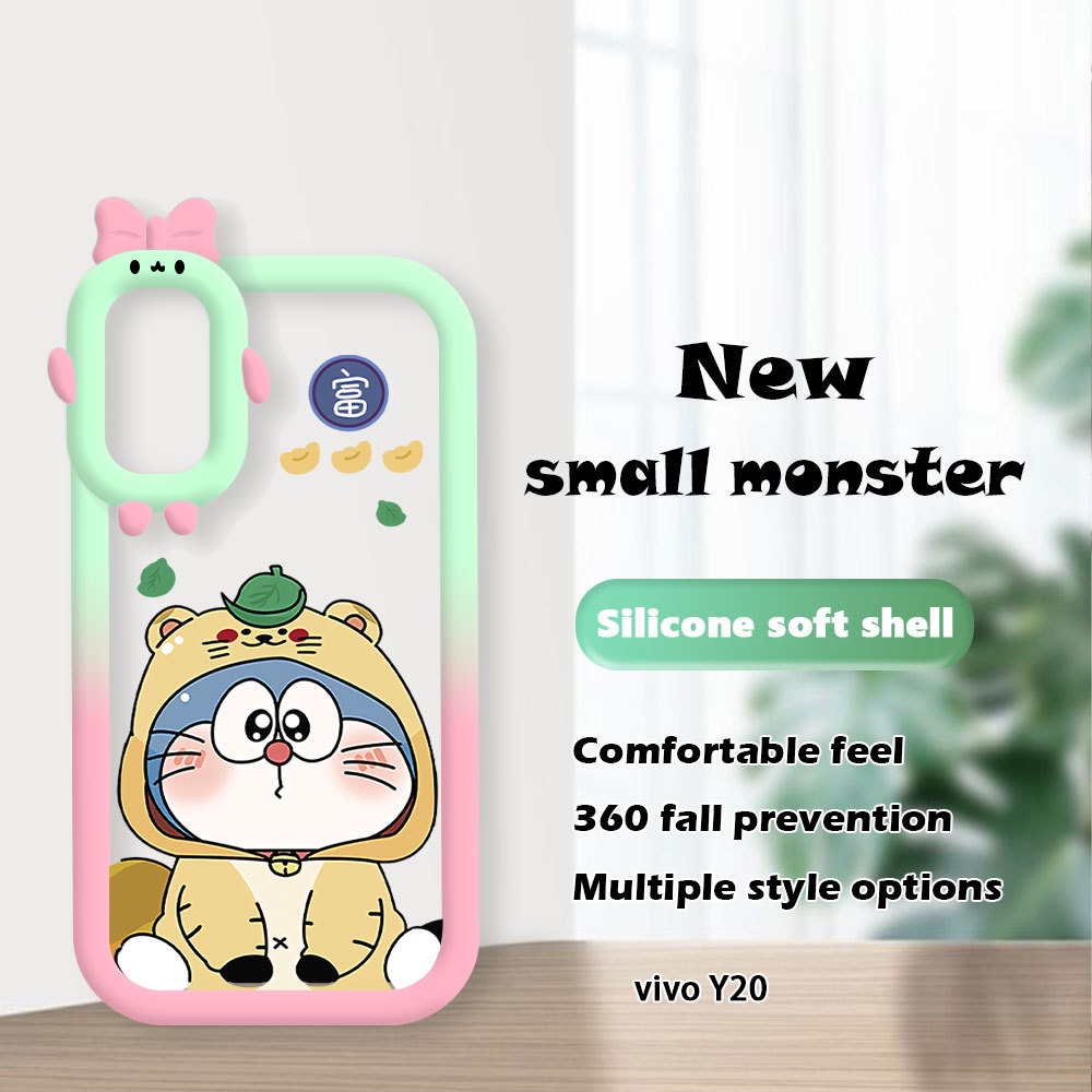 (Monster Case) Untuk Vivo Y20 Y12S 2021 Y20S G Y20A Y20i Y20T Y20G Y12A Casing Cute Doraemon Monster Lens Hp handphone Silicone Softcase