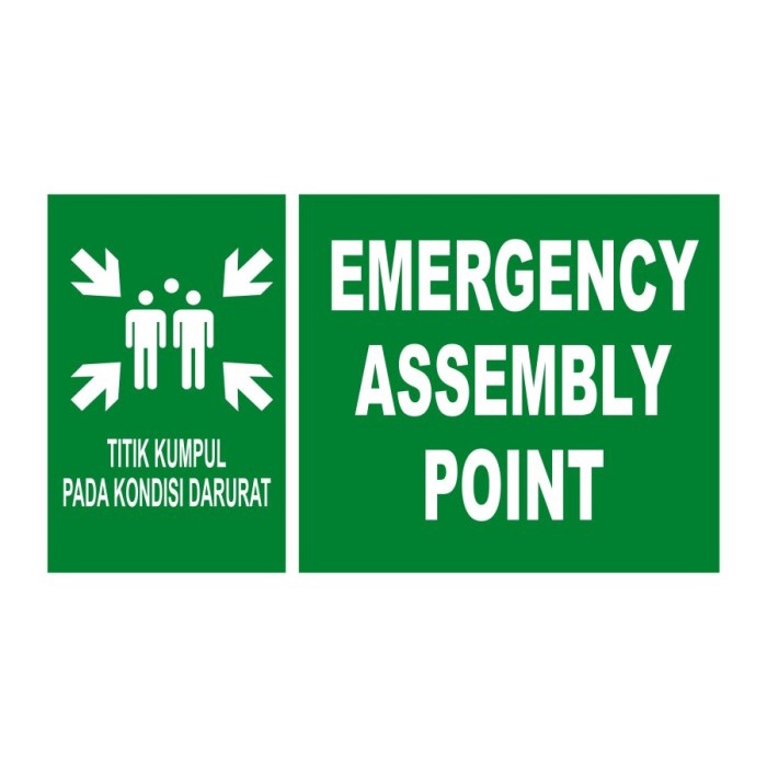 

STIKER SIGN TITIK KUMPUL ASSEMBLY POINT STICKER LABEL K3 RAMBU 45x30CM