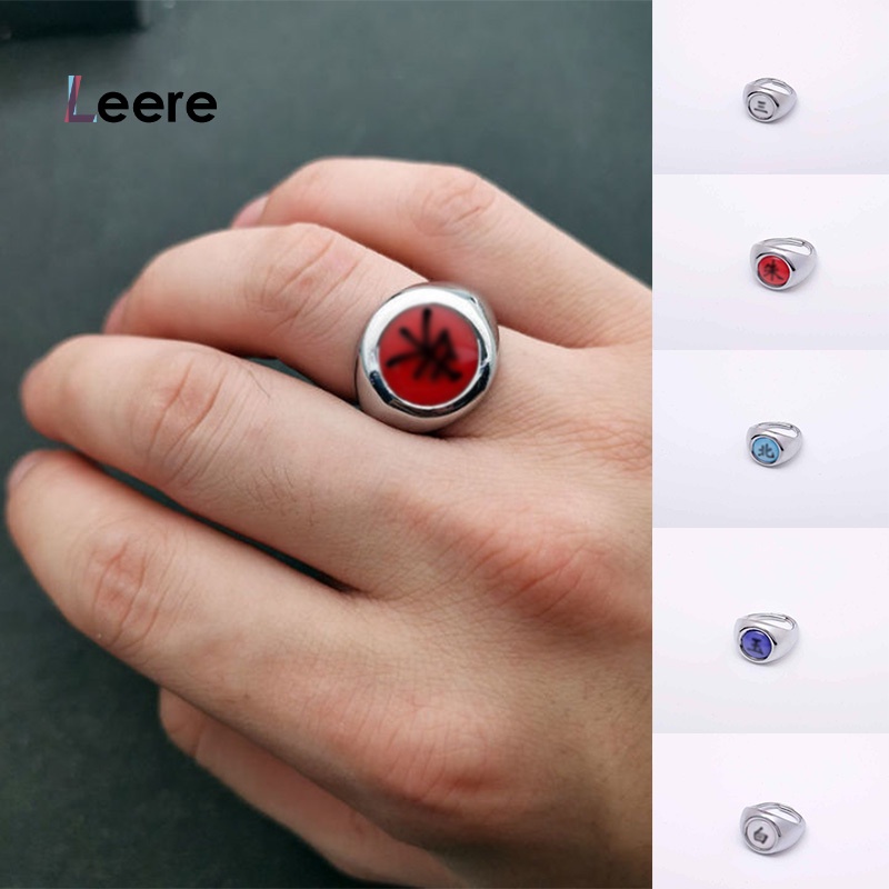 LEERE Cincin Desain Cosplay Anime Akatsuki Itachi Pain Orochimaru Untuk Pria / Wanita