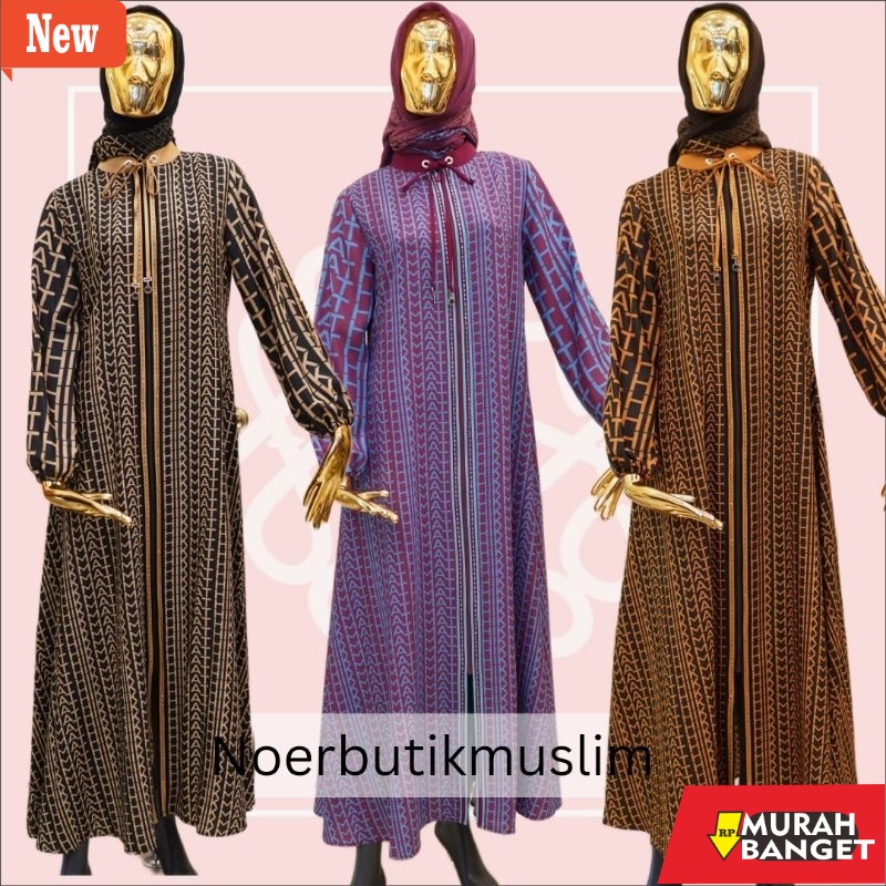 dijamin awet dan asli- Hikmat Fashion Original A8847-12 Abaya Hikmat  noerbutikmuslim  Gamis turki G