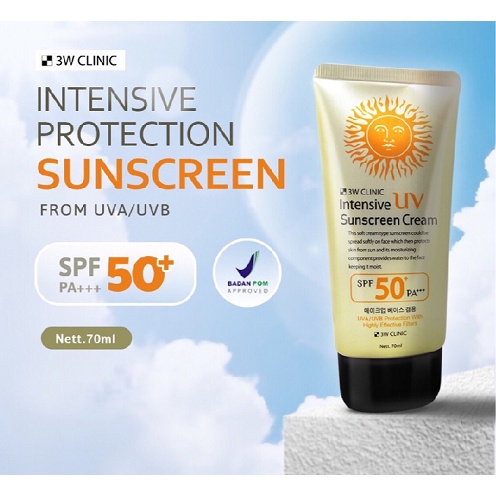 3W CLINIC INTENSIVE UV SUNSCREEN CREAM SPF 50++