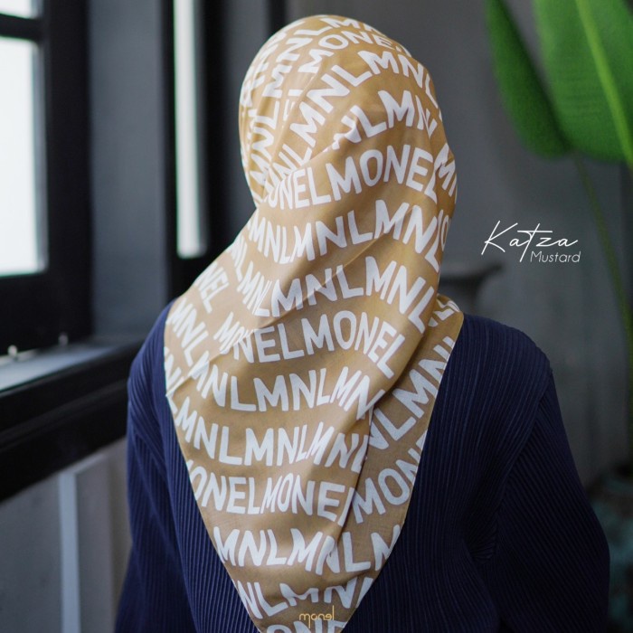 Monel - Hijab / Kerudung Segi empat Printing Motif - Katza - TERRACOTA