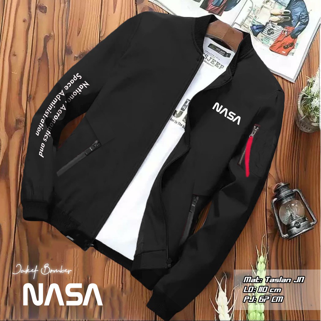 BOMBER PRIA NASA  SIZE L FIT XL / parasut / bolak balik /  / solo / grosir / resller / cod  JAKET CU