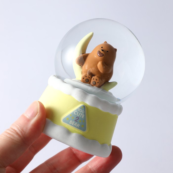 MINISO x We Bare Bears Cloud Crystal Ball Hiasan Bola Kristal Dekorasi - Merah Muda