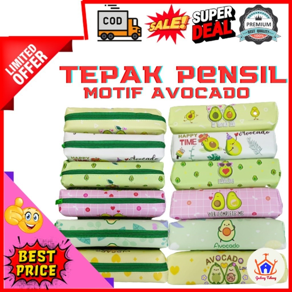 

Gudang Tukang Kotak Pensil Anti Air Motif Avocado Lucu / Tas Pensil Tempat Pensil dan Alat Tulis / Tempat Stationery Organizer