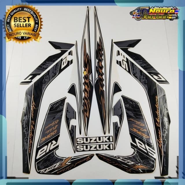 Stiker striping suzuki satria fu f 150 2012 2013 barong se putih  standar bagus