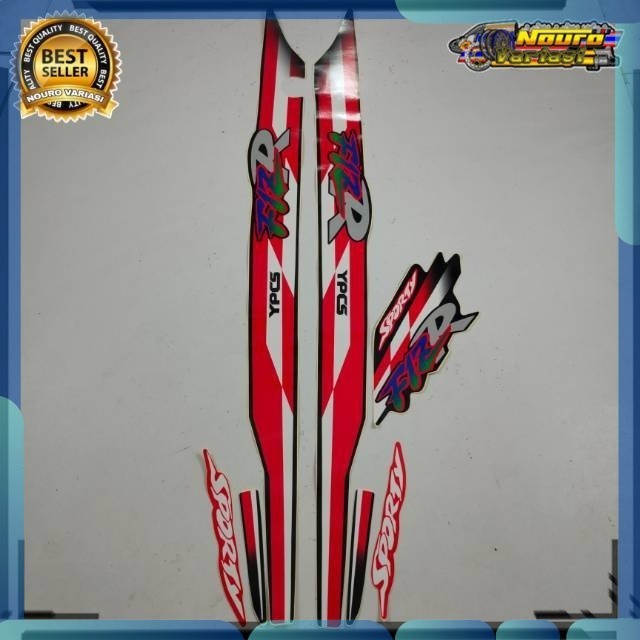 Stiker striping yamaha fizr fiz r 1995 1996 sporty hitam merah  standar   mantap bagus