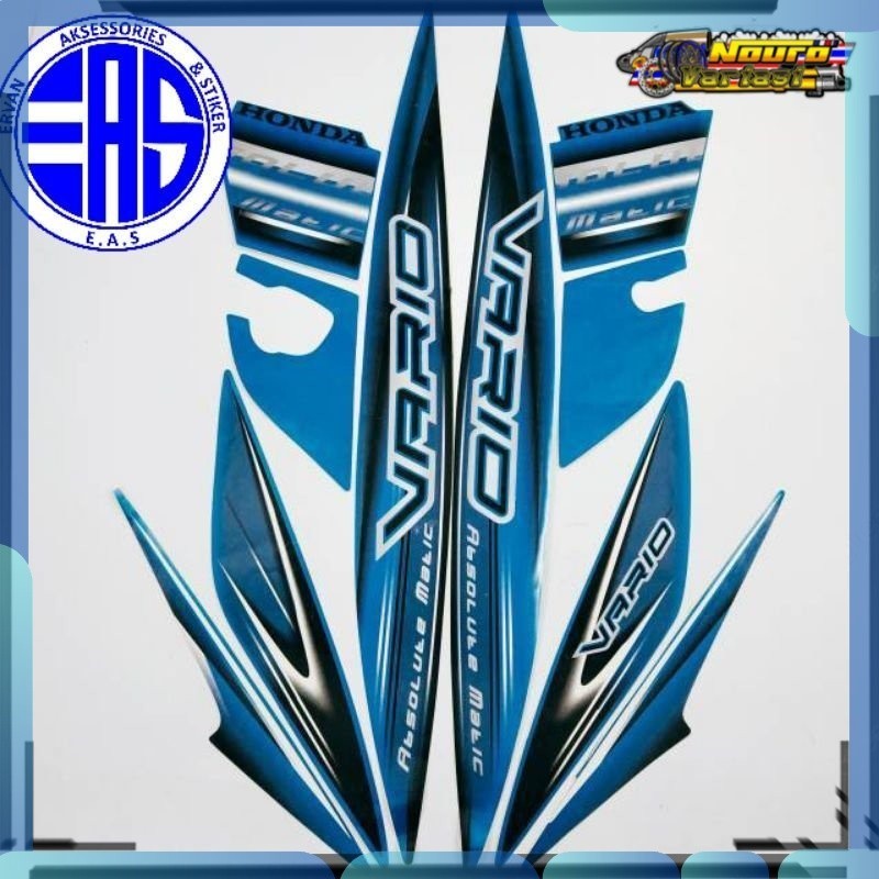 Stiker striping honda vario 110 karbu 2008 biru  standar  bagus